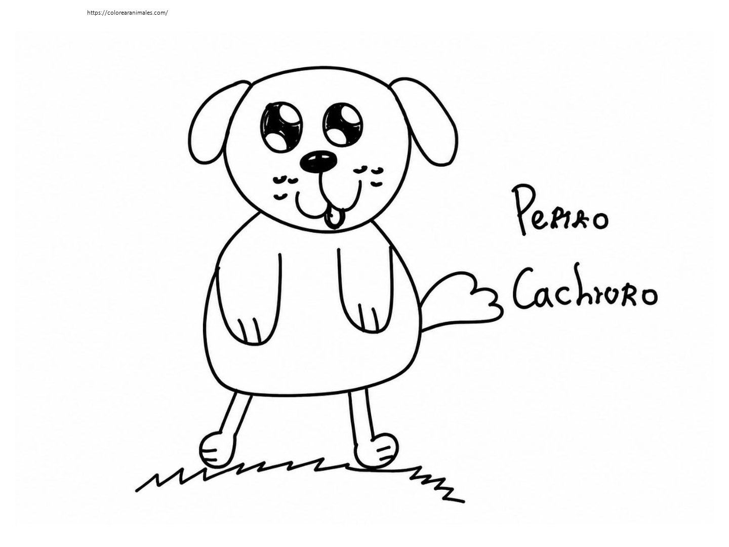 Cachorro de perro tierno para colorear — dibujado por Lara