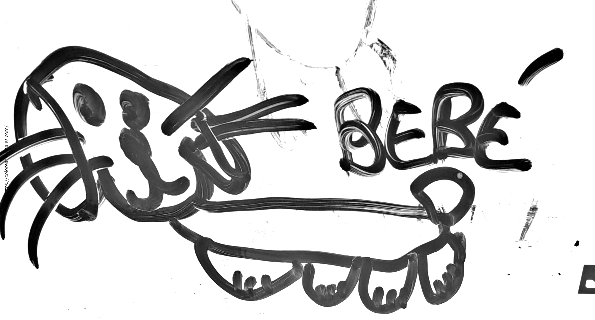 Dibujo para colorear de un conejo bebé con trazo sencillo