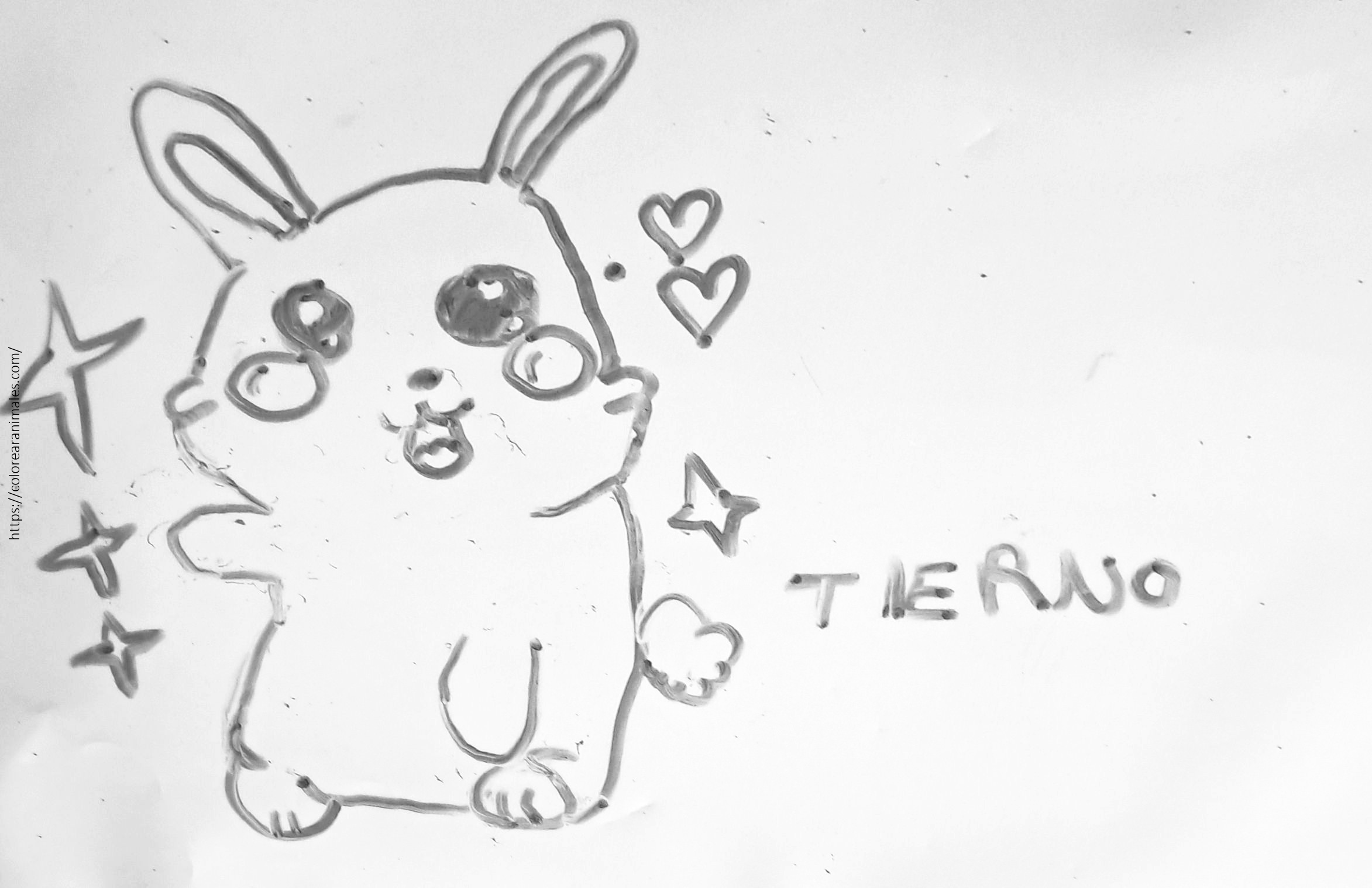 Conejito tierno y bonito para colorear e imprimir
