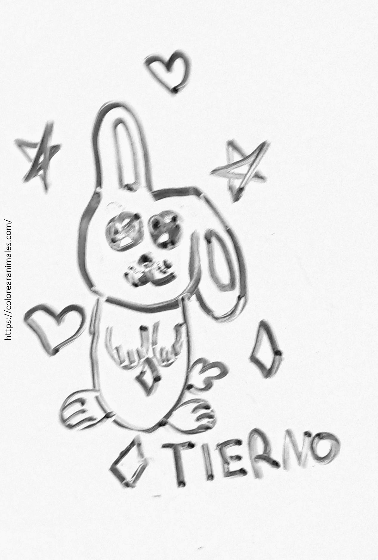 Dibujo de conejo tierno fácil para colorear gratis