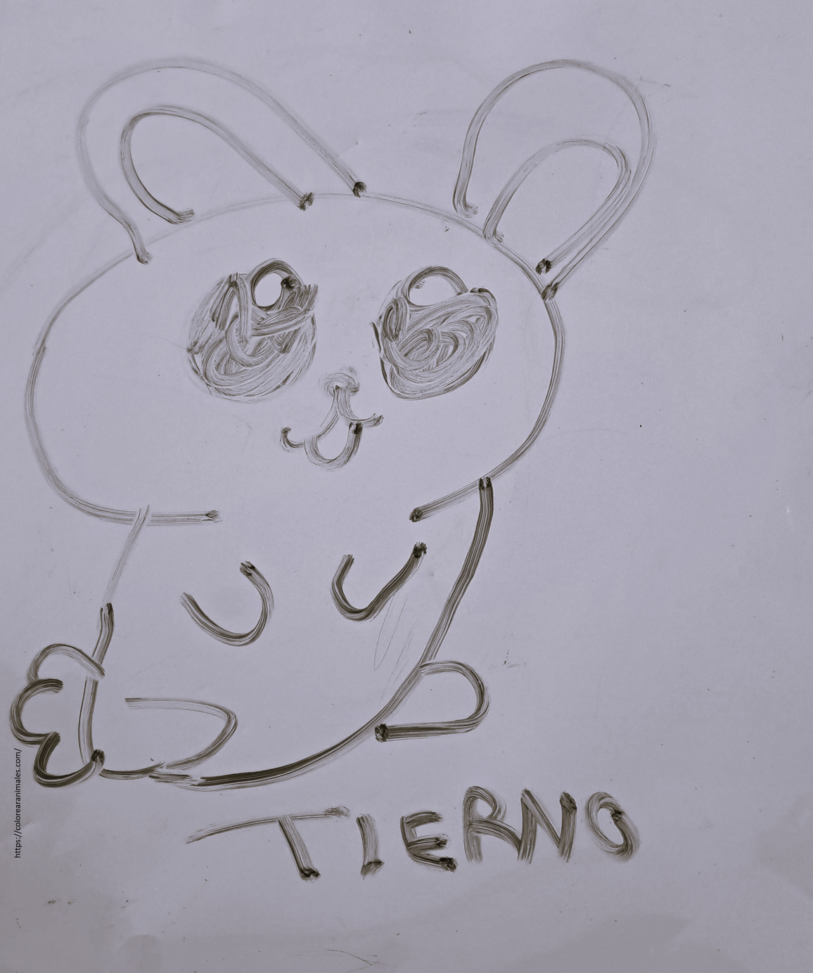 dibujo de conejo tierno de mejillas sonrosadas para colorear, estilo adorable para ninos