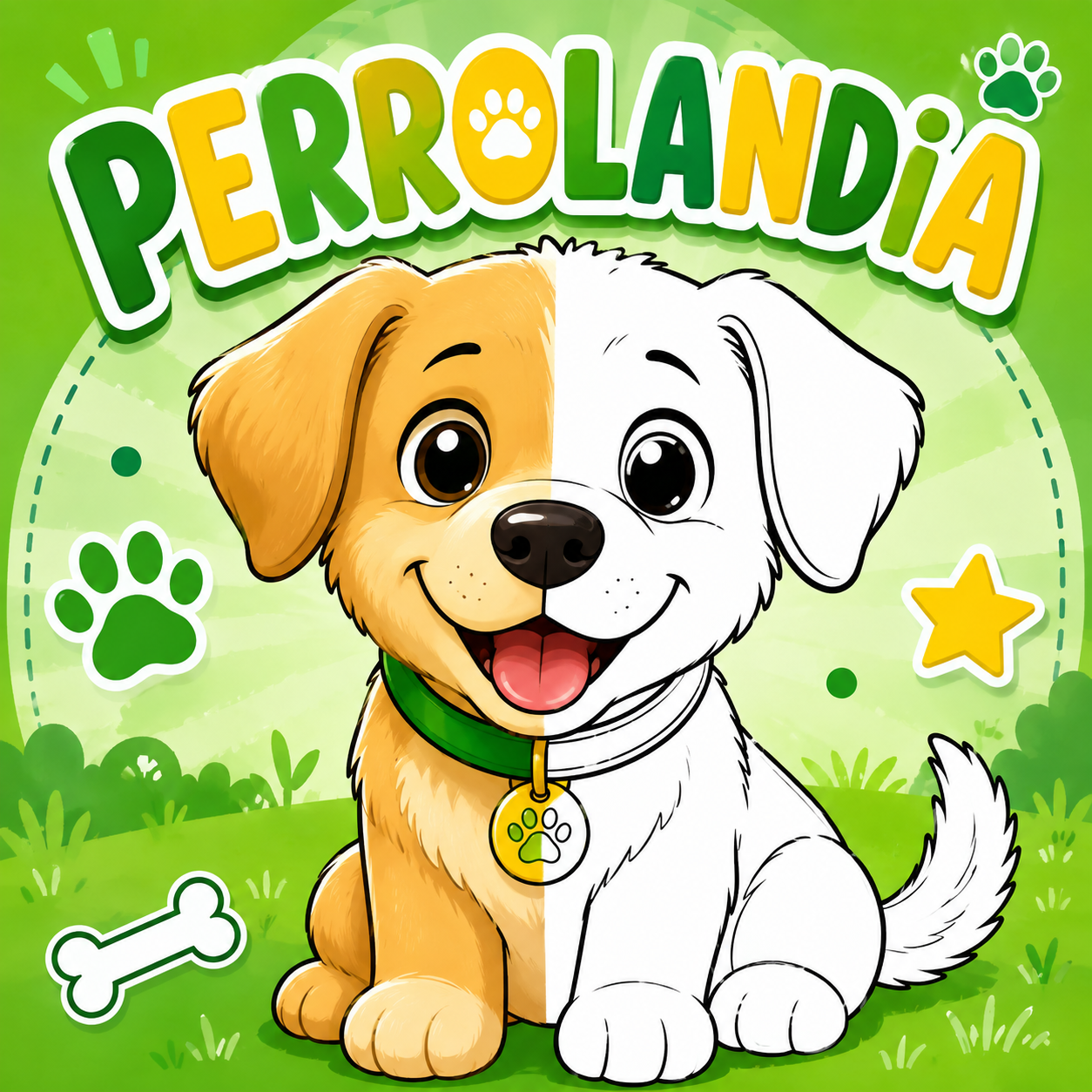 Cuaderno Perrolandia de perros para colorear e imprimir en PDF