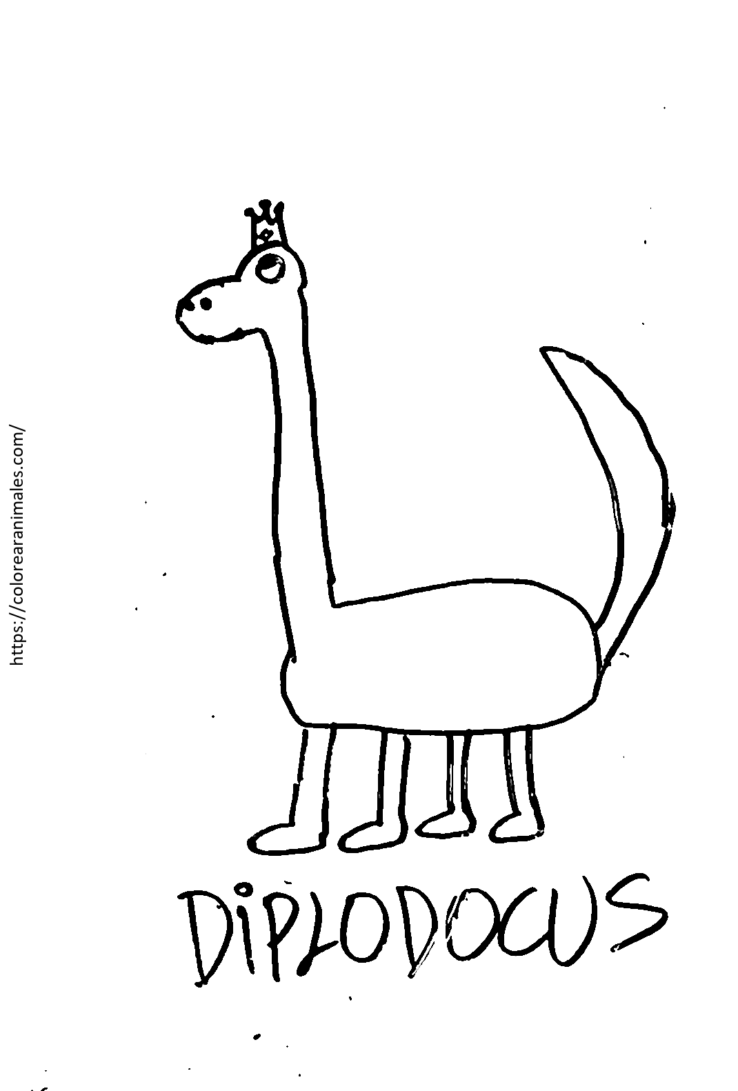diplodocus para colorear dibujado por Lara