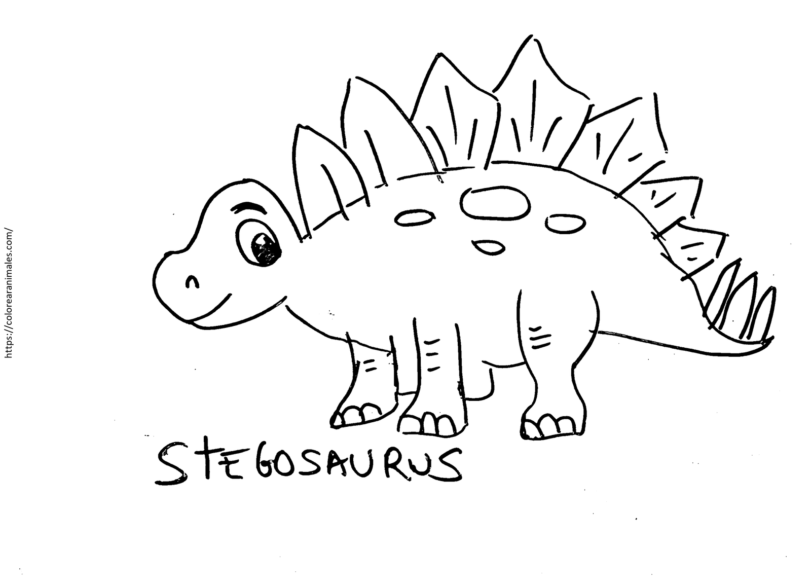 Estegosaurio para colorear — dibujado por Lara